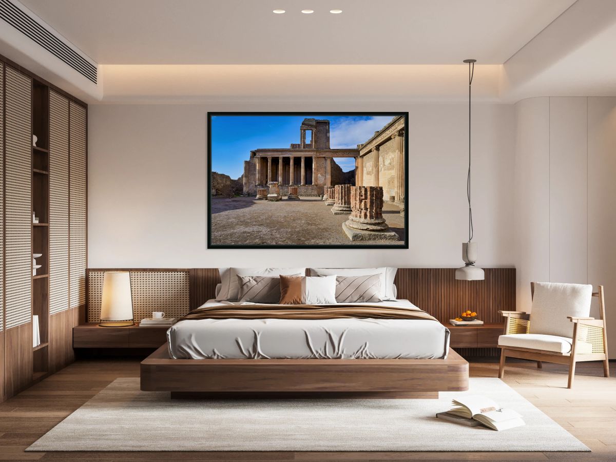 Exploring ancient Roman ruins in Pompeii near Naples Italy