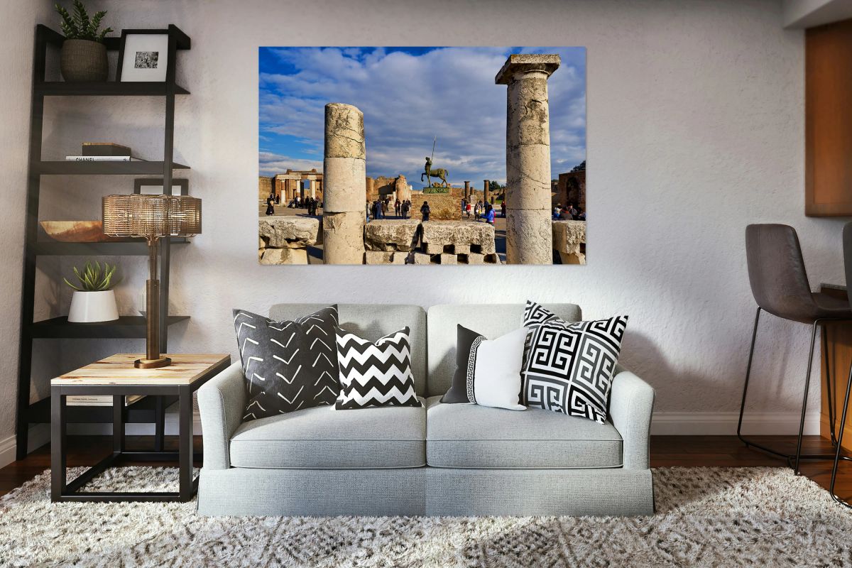 Visitors explore Pompeii ruins in Naples Campania Italy