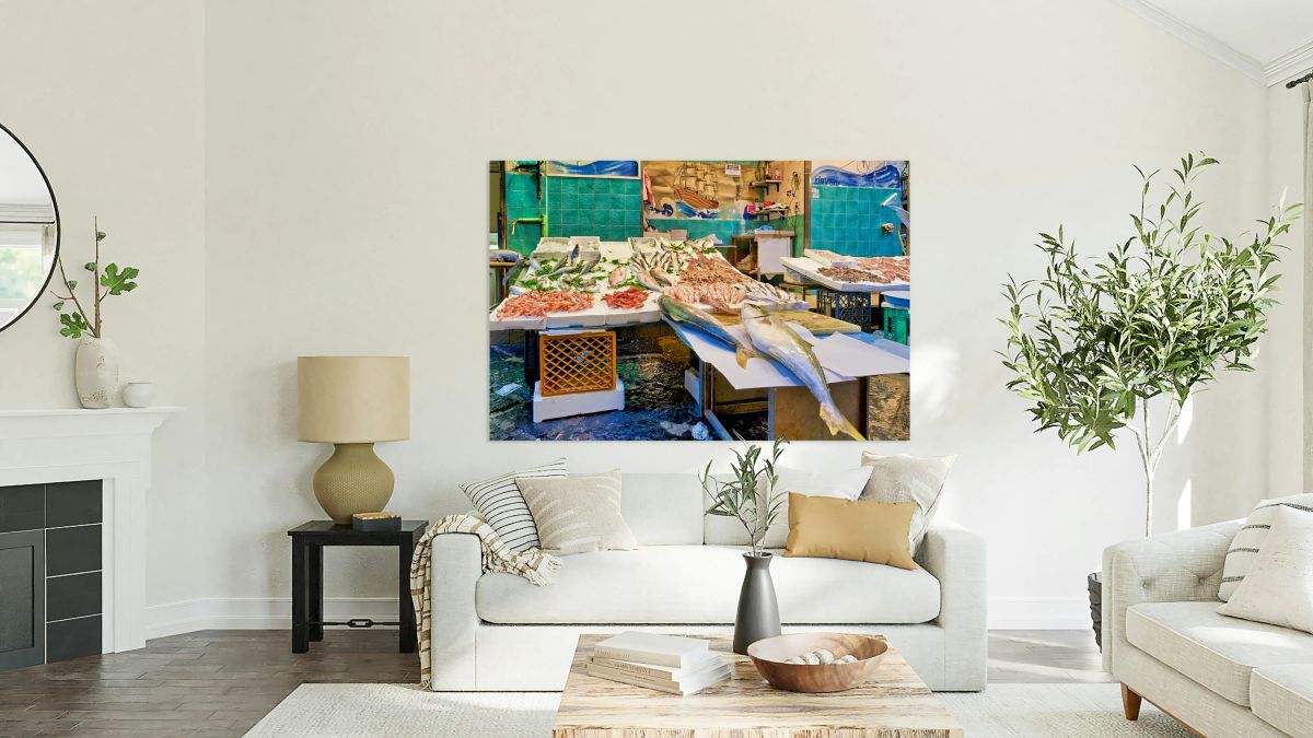 Fishmongers market in Pignasecca quarter of Naples Campania Ita