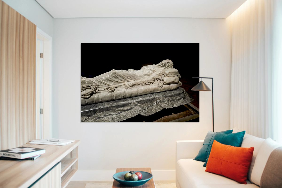 Veiled Christ sculpture located in Sansevero Chapel in Naples It