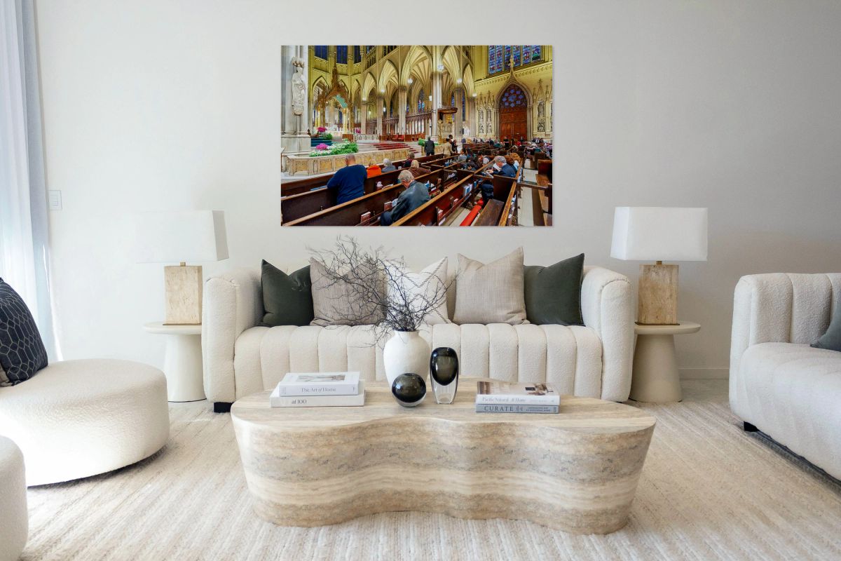 Faithful pray inside St. Patricks Cathedral in Manhattan New Y