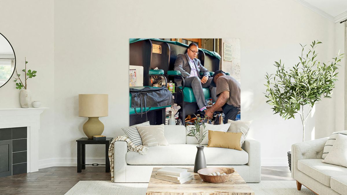 Shoeshine service at Grand Central Terminal in Manhattan New Yo