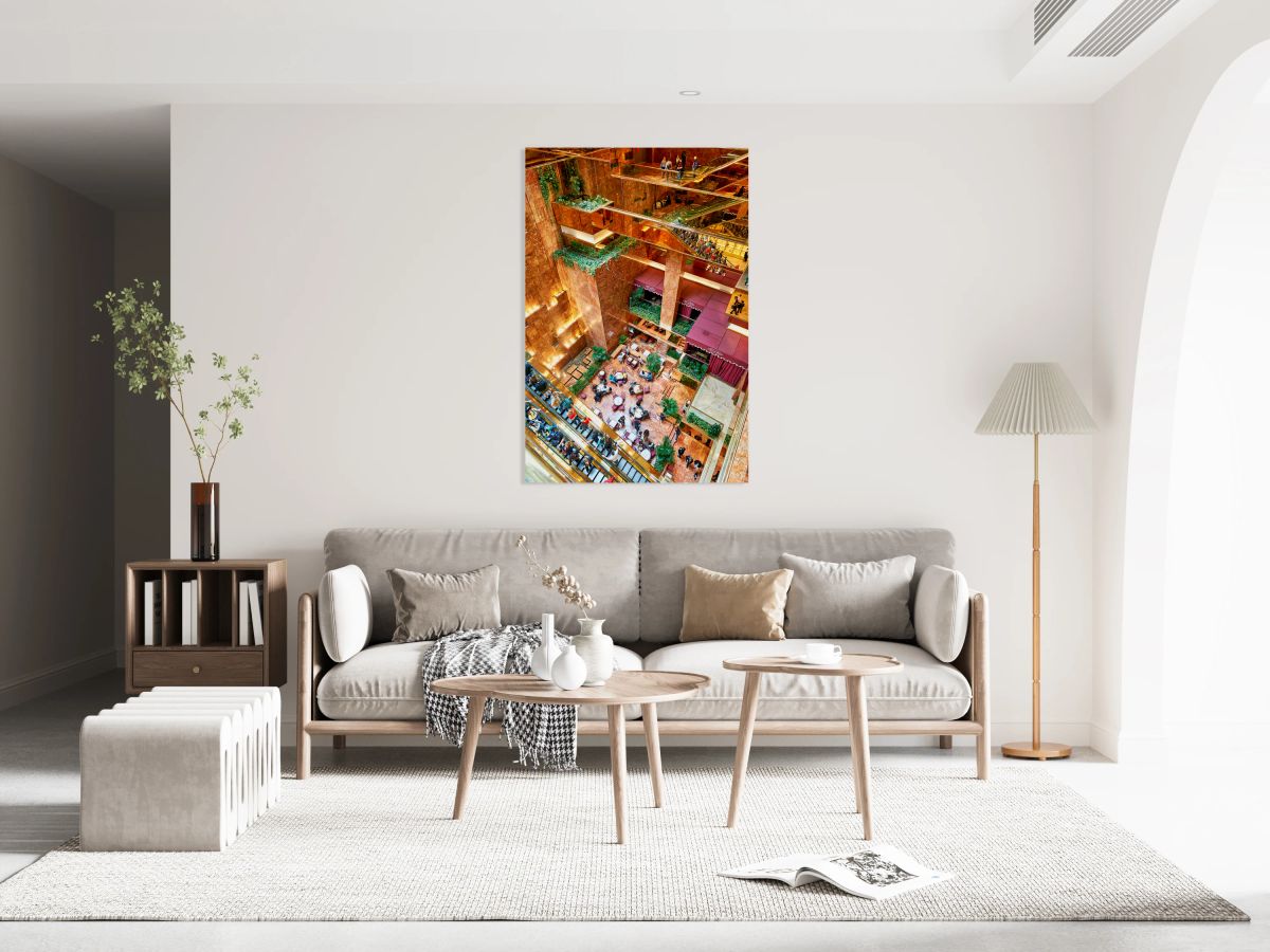 Visitors explore the Trump Tower atrium in New York City