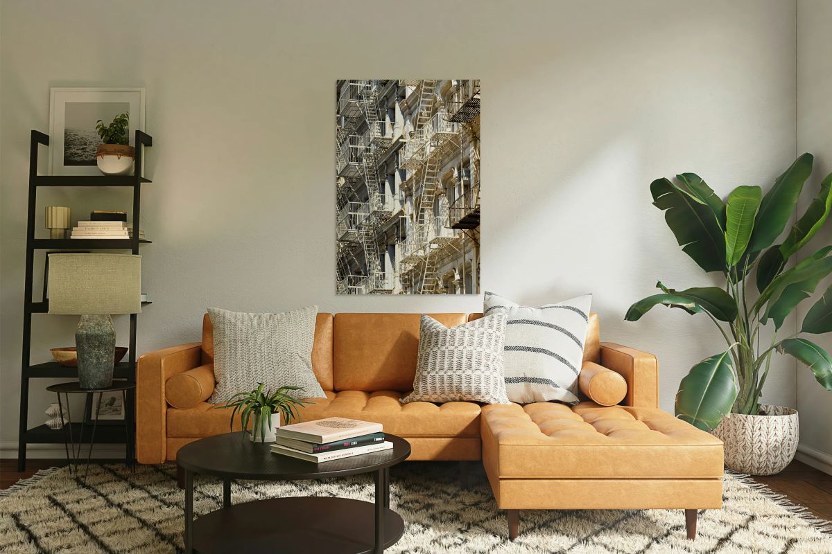 Fire escapes on buildings in Manhattan show city life and design