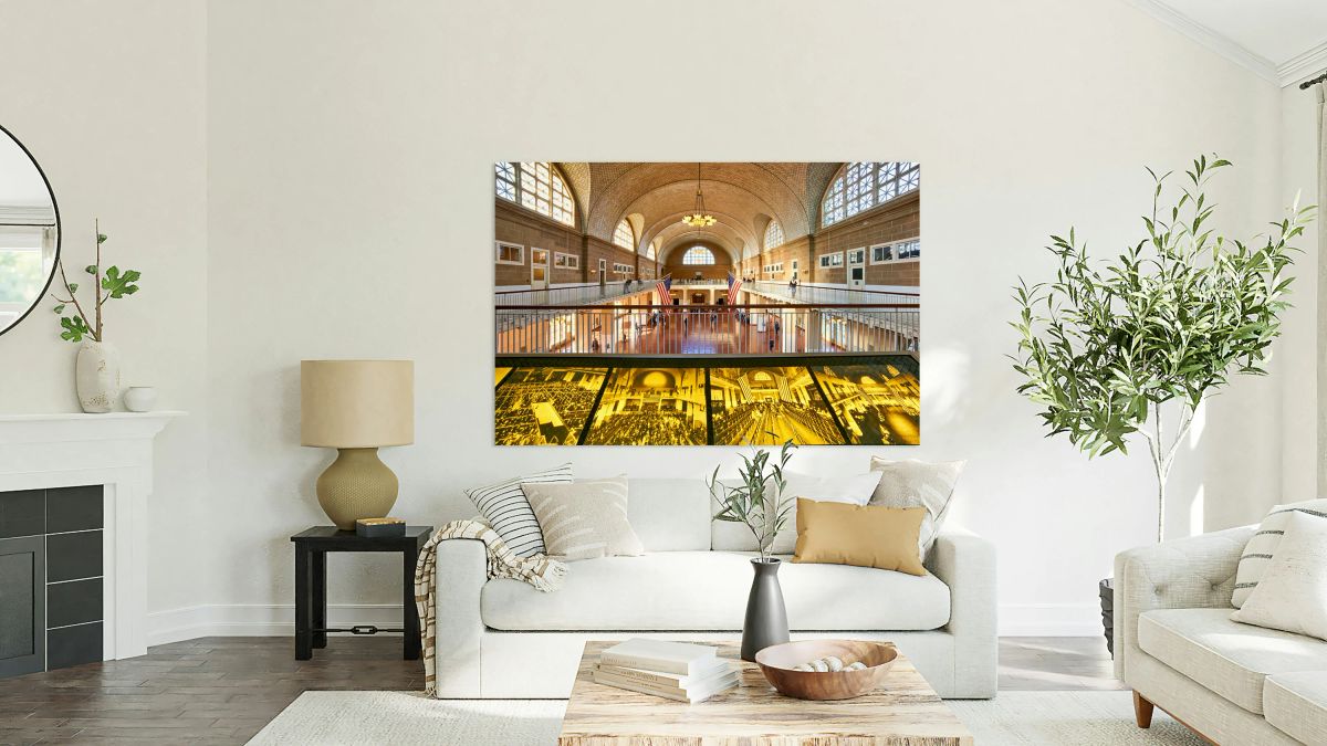 Visitors at Ellis Island exploring history of immigration