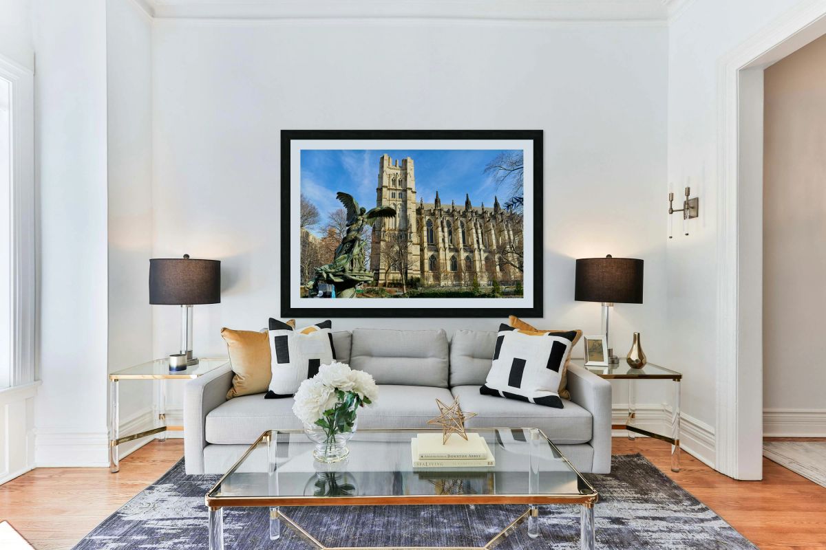 A group walks around the Cathedral of St