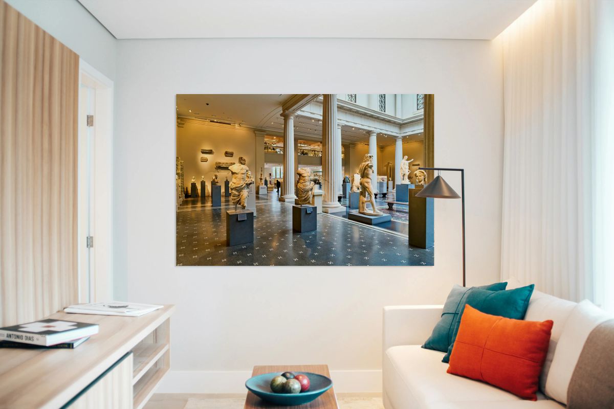 Visitors explore Greek and Roman galleries at the Met