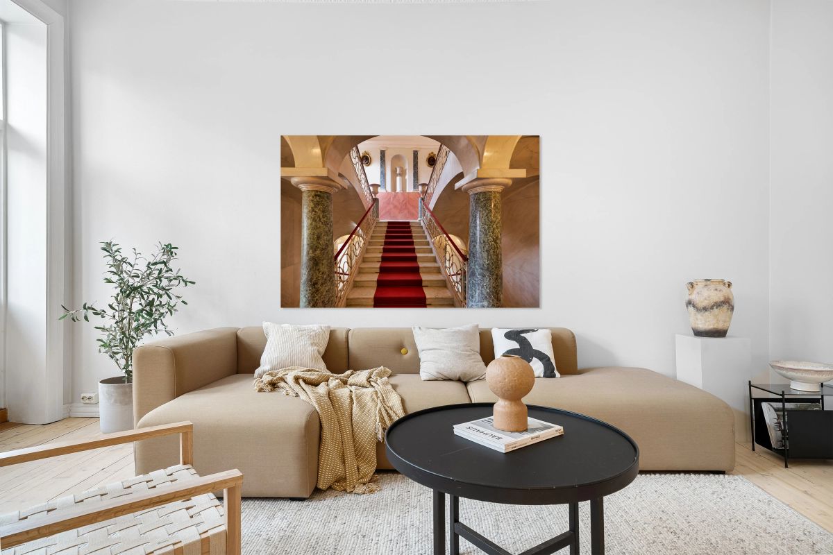 Stairs inside Palazzo Nicolaci in Noto Sicily during daytime