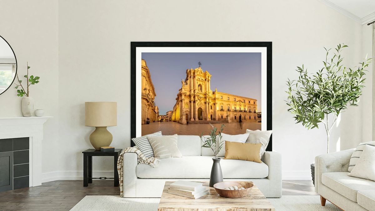 Syracuse Cathedral on Ortygia Island during evening light