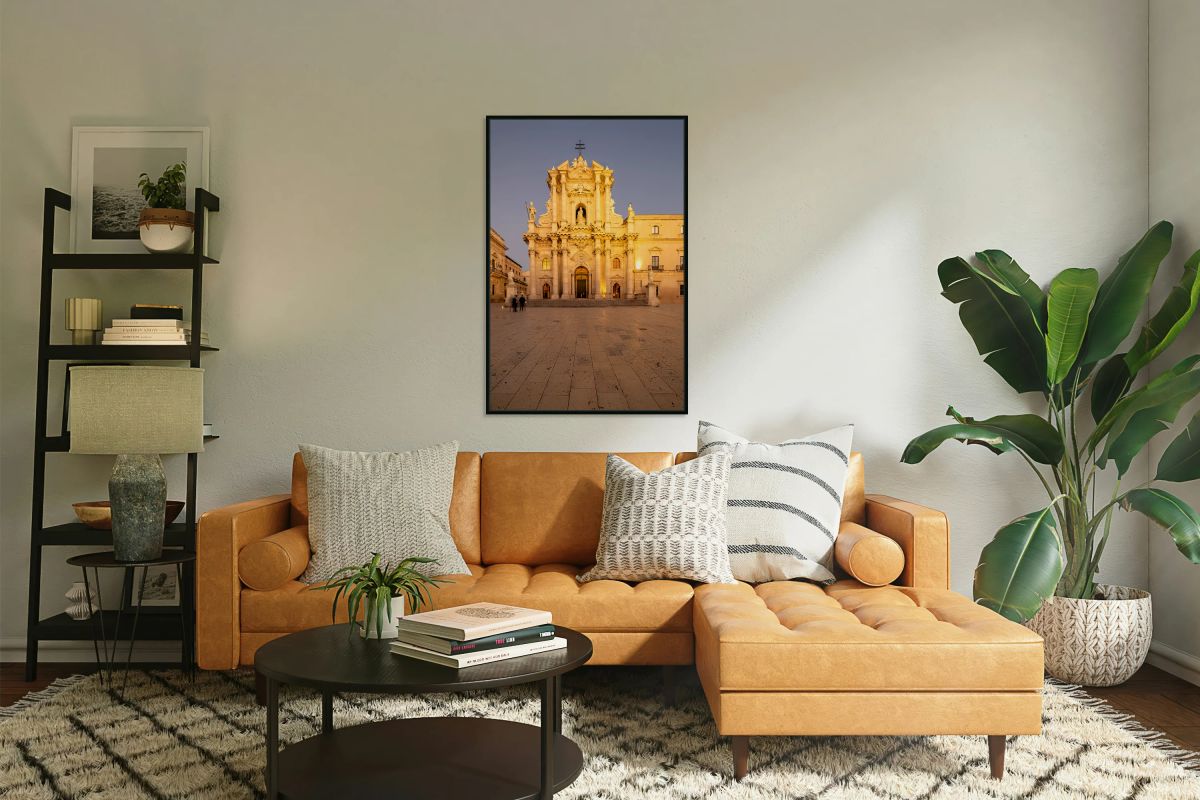 Cathedral on Ortygia Island in Syracuse Sicily at night