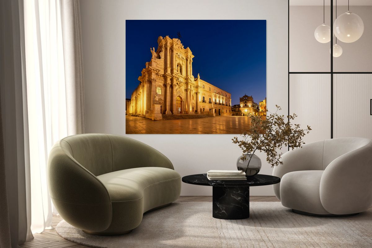 Visitors explore the Cathedral on Ortygia Island in Syracuse It