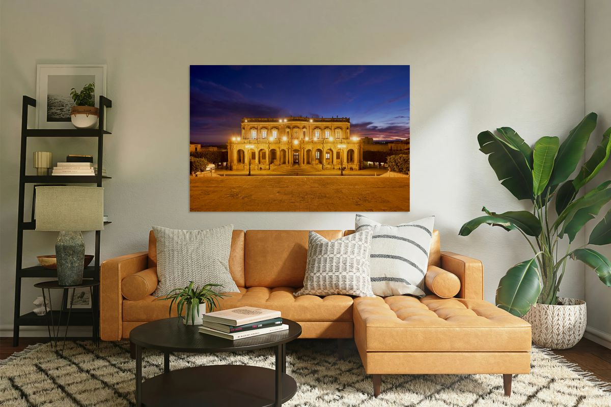 Visit Palazzo Ducezio in Noto Sicily during the evening