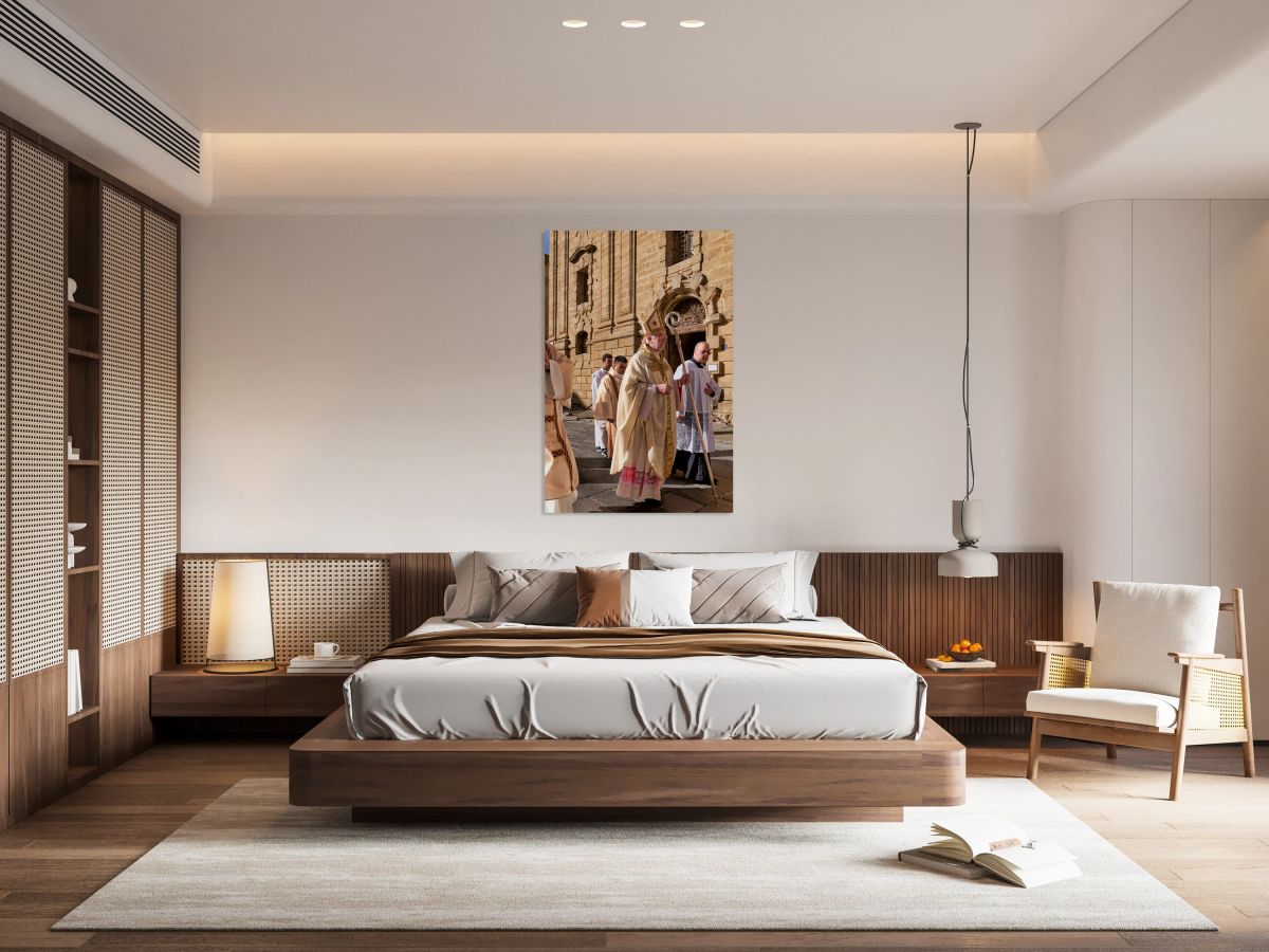 Religious procession to the cathedral in Caltagirone Sicily