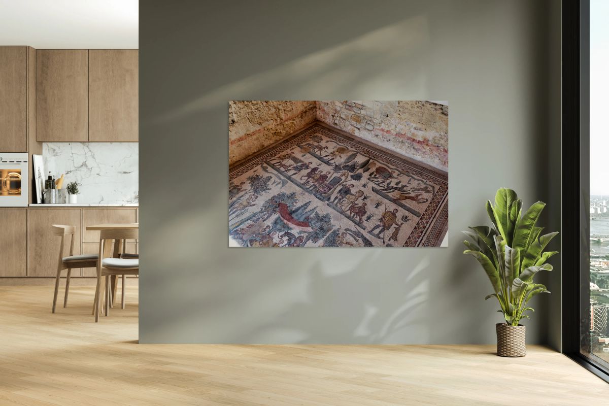 Mosaic artwork in Villa Romana del Casale in Sicily Italy