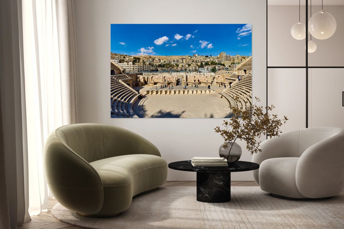 Roman Theater located in Amman Jordan draws visitors and locals