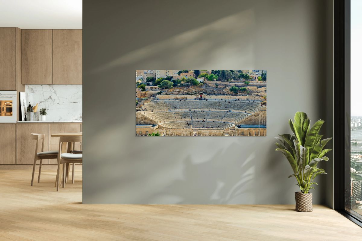 Visiting the Roman Theater in Amman Jordan during daytime