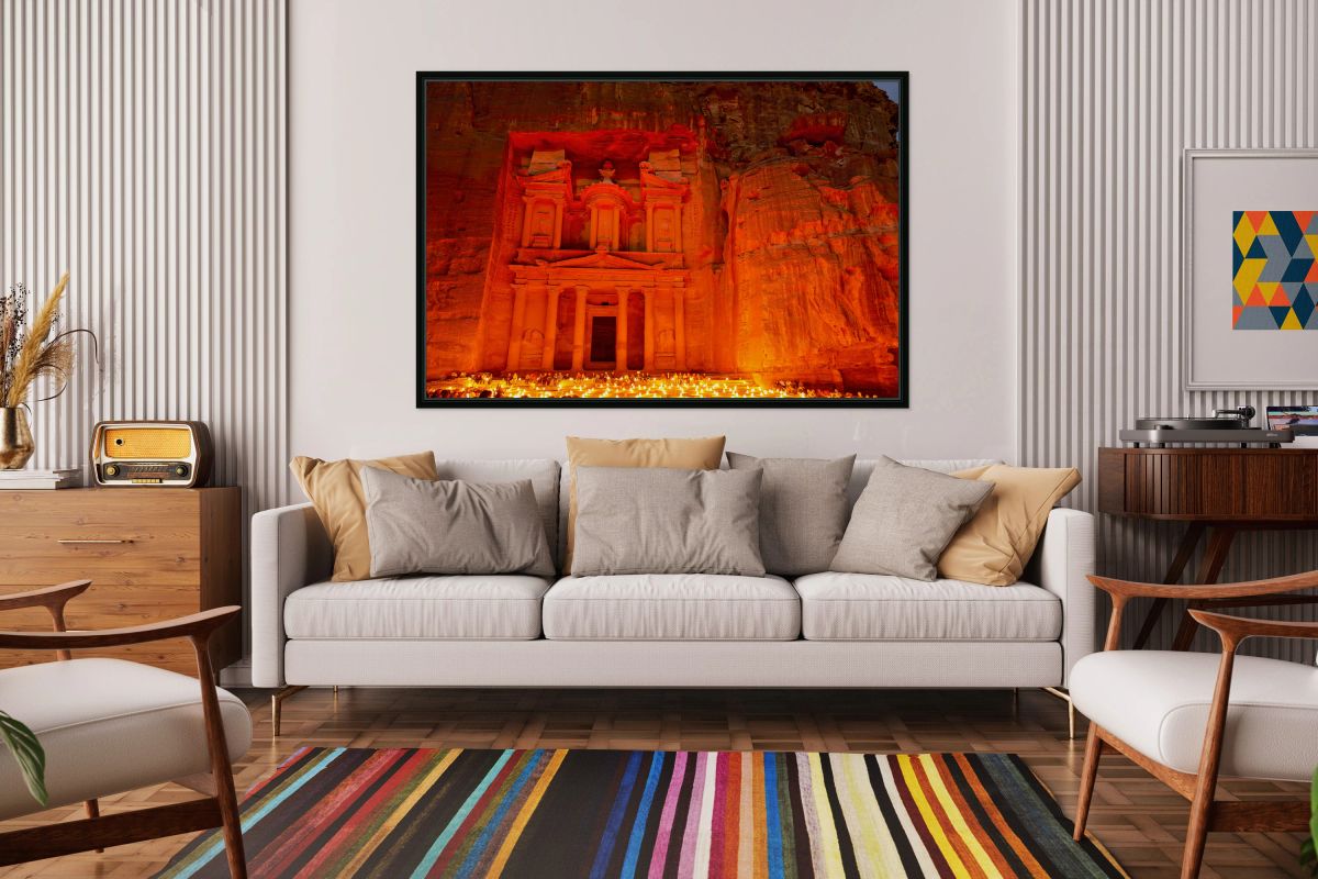 Exploring Al Khazneh at Petra in Jordan during a night event