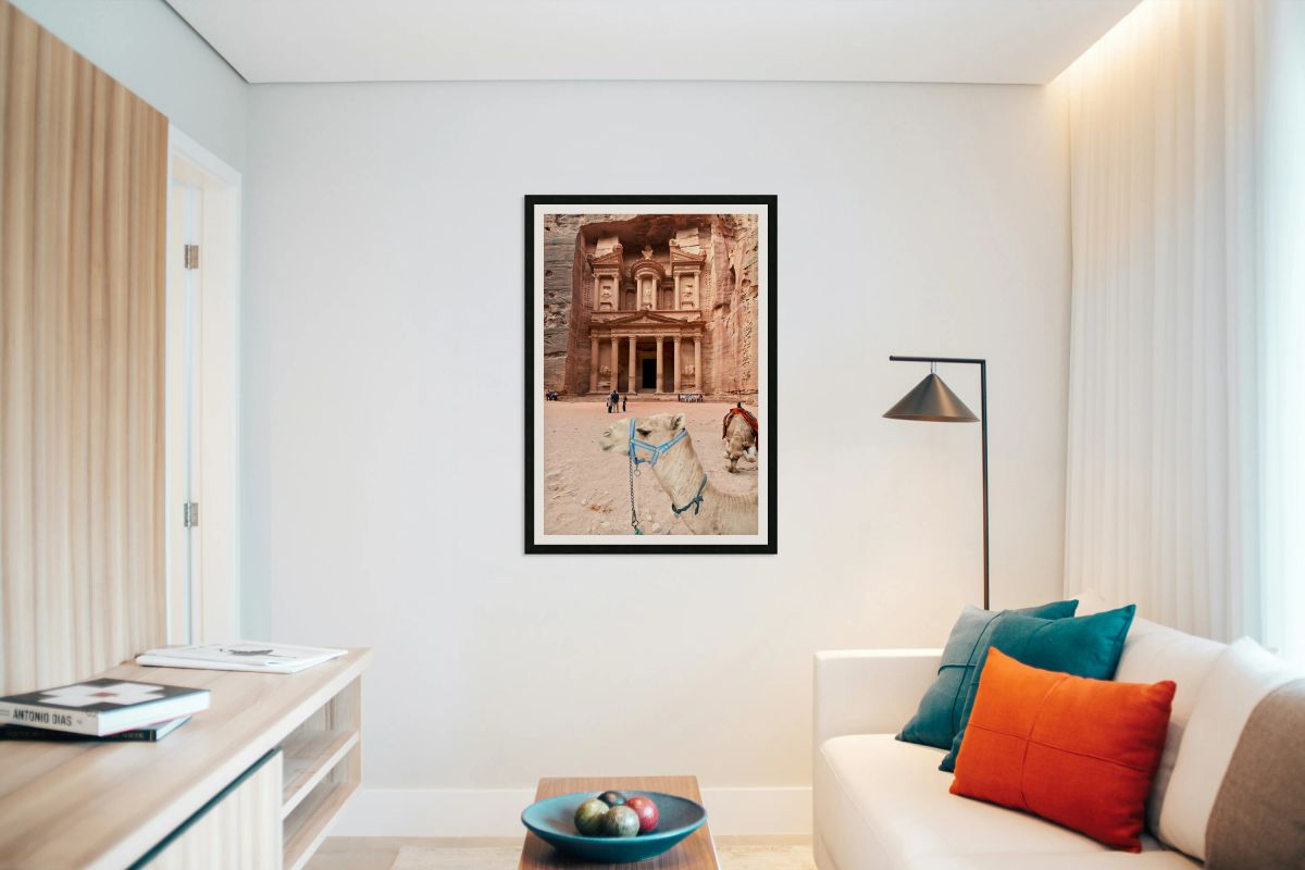 Tourists visiting Al Khazneh the Treasury in Petra Jordan with 