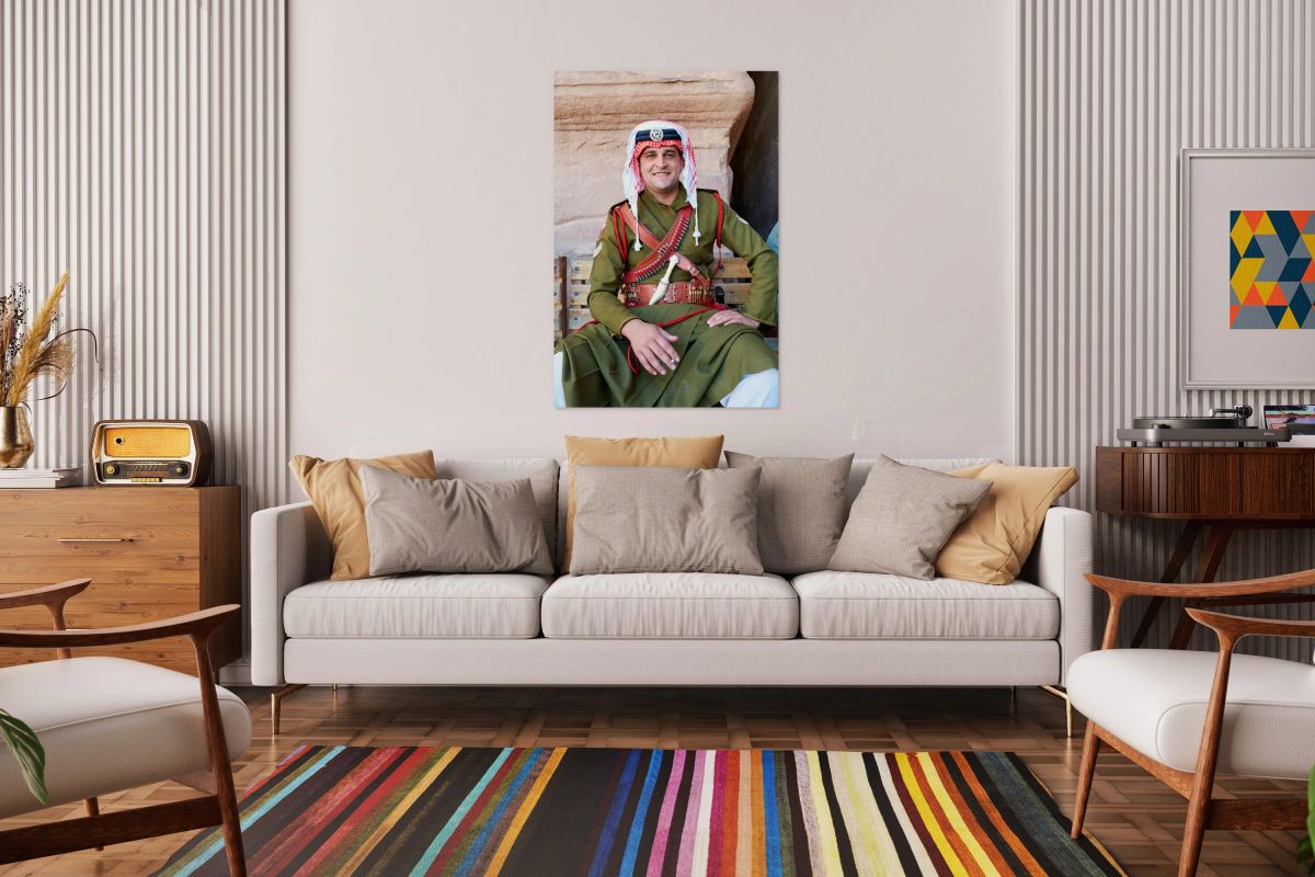 Proud soldier at Petra archaeological site in Jordan