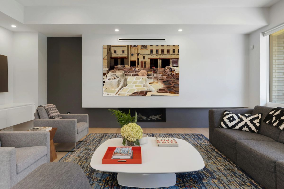 Tannery work in Sidi Moussa in Fez Morocco during the day