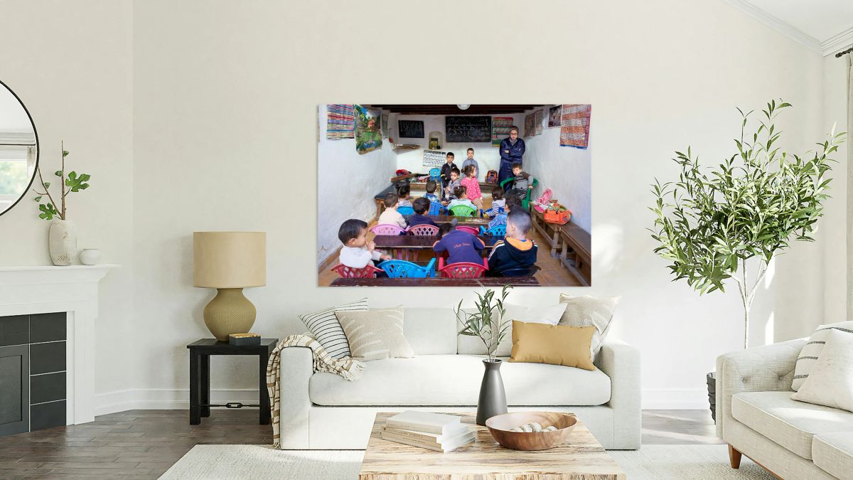 Children learn in a school classroom in Fez Morocco