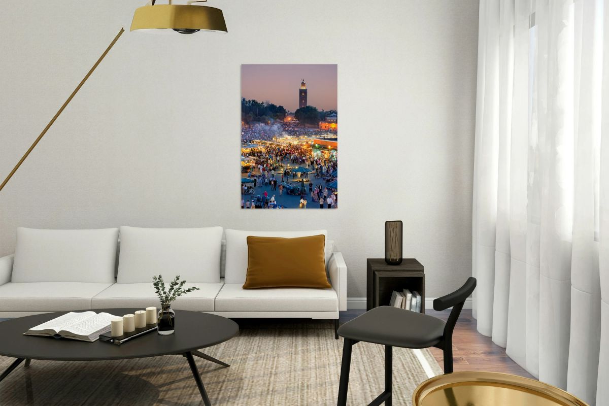 Sunset at Djema el Fna square in Marrakesh Morocco