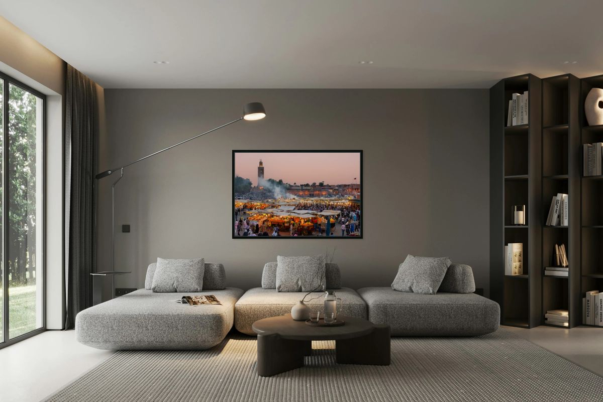 Sunset at Djema el Fna square in Marrakesh Morocco