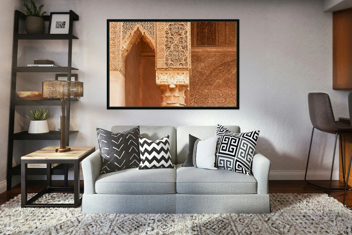 Details of artwork in Saadian tombs in Marrakesh Morocco