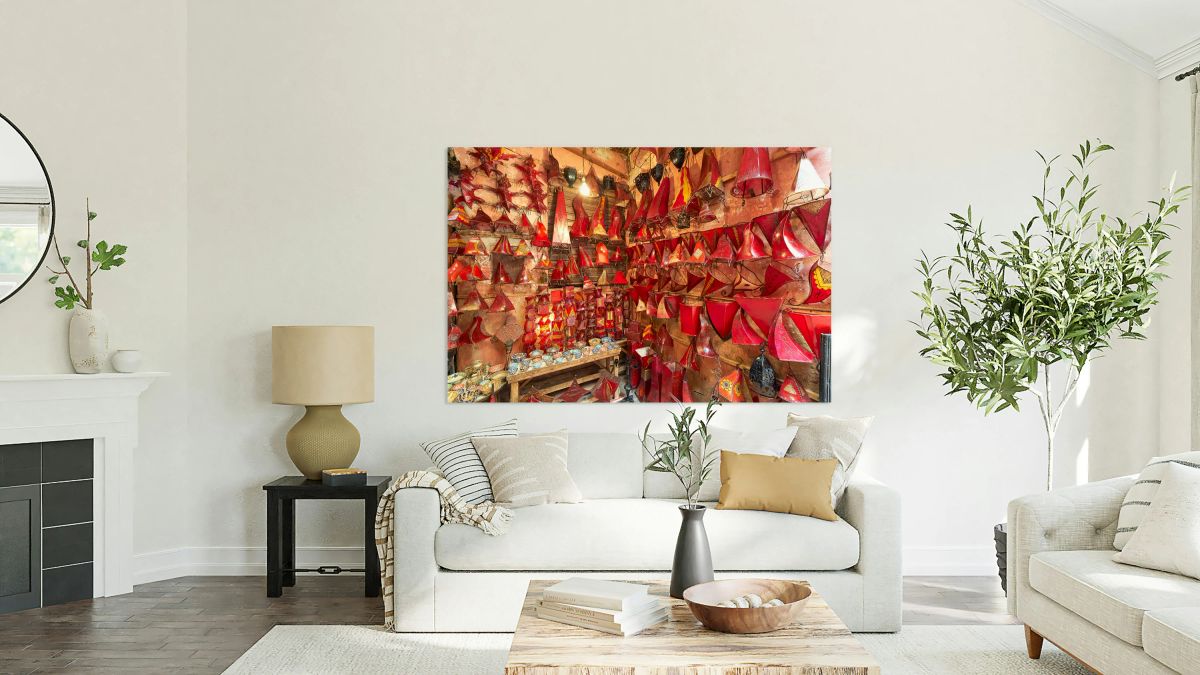 Chandeliers for sale in a shop in Marrakesh Morocco