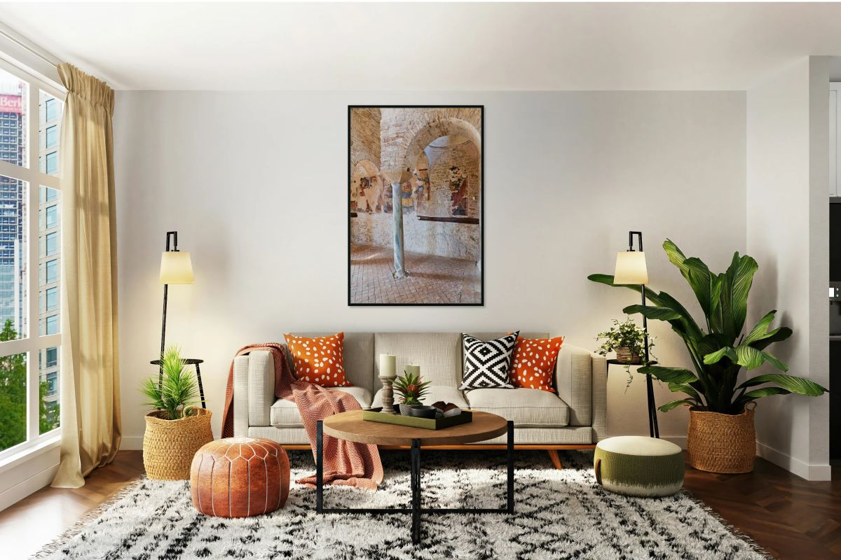 Frescoes in the interior of Cattolica di Stilo church in Calabri