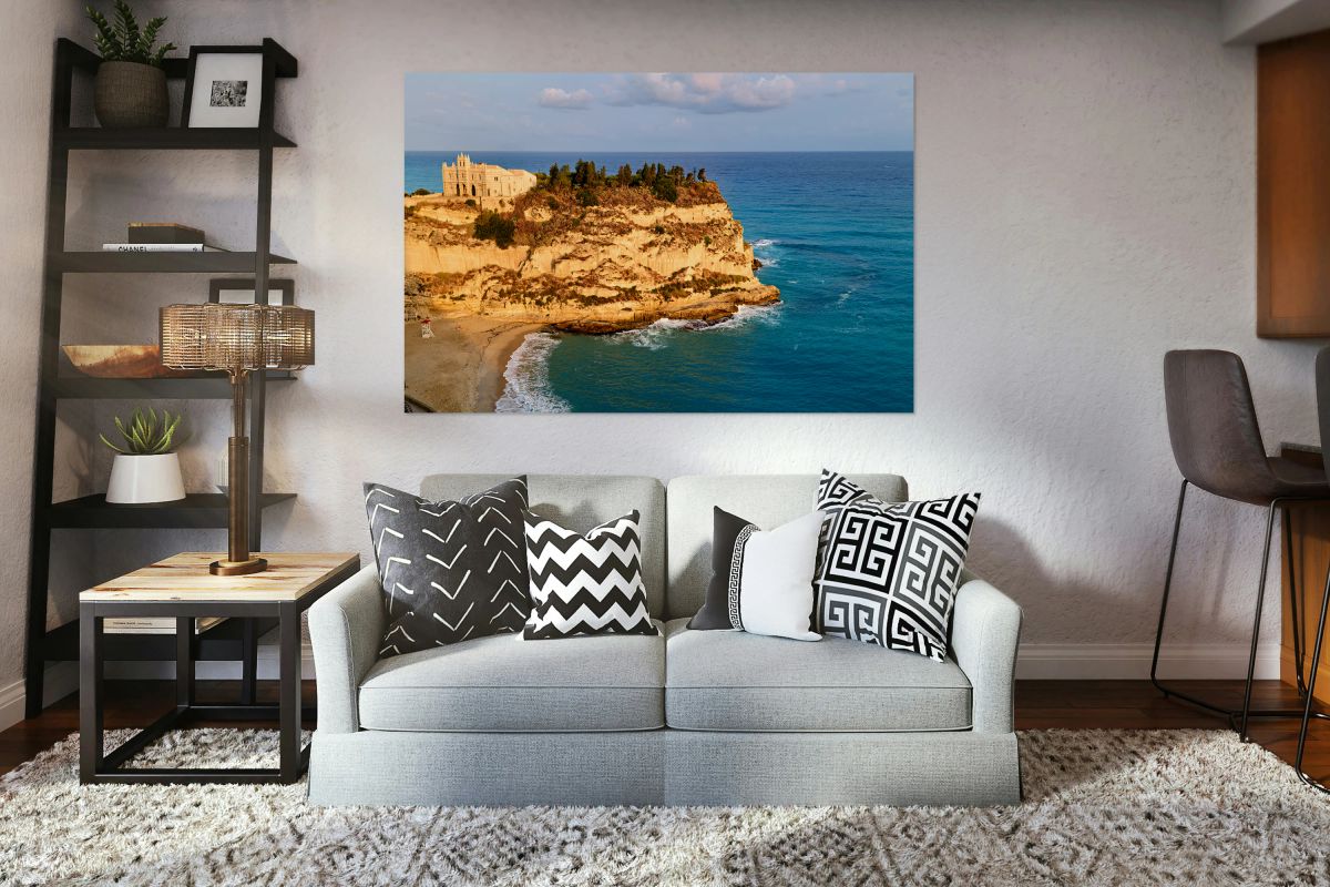 Sunrise over Santa Maria dellIsola Monastery in Tropea Calabria