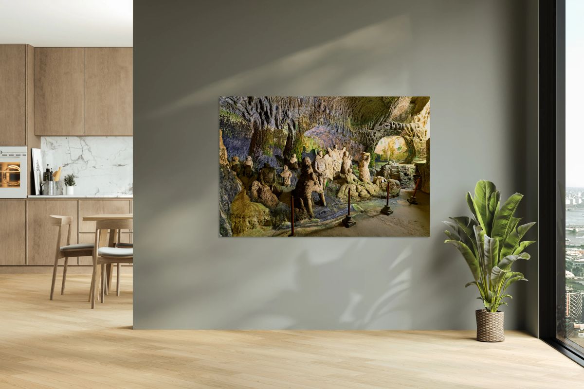 Cave church of Piedigrotta in Pizzo Calabro Italy features scul