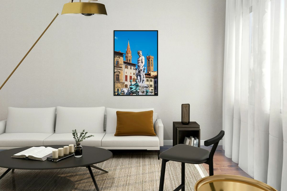 Fountain of Neptune in Piazza della Signoria in Florence Italy