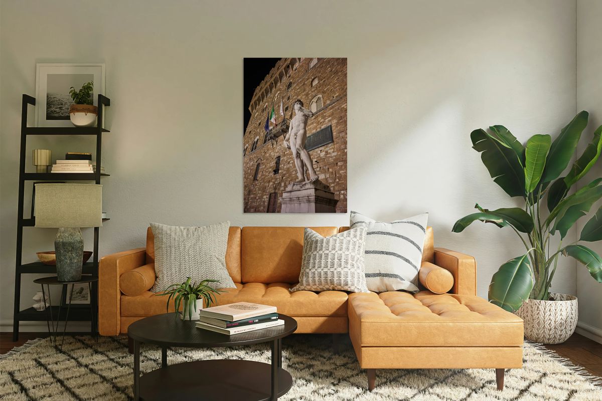 David statue by Michelangelo in Florence Tuscany at night