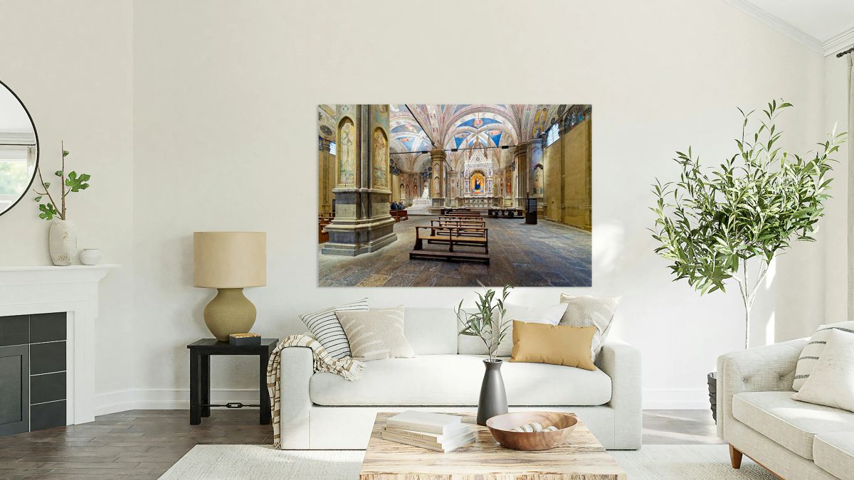 People explore Orsanmichele church in Florence Tuscany Italy