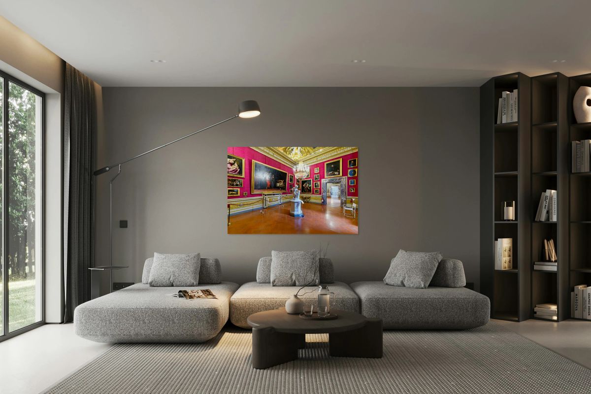 Visitors explore Palatine Gallery at Palazzo Pitti in Florence