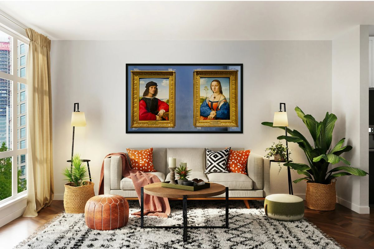 Portraits of angelo doni and maddalena doni in uffizi gallery