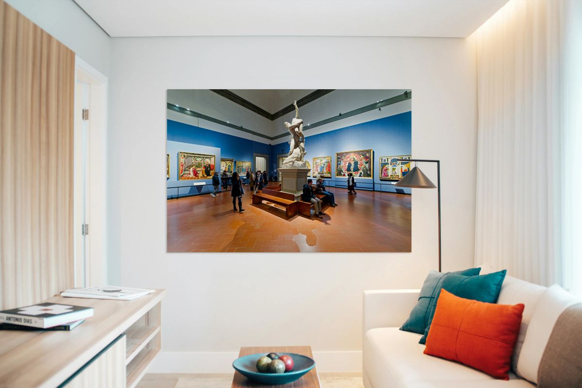 Rape of the Sabins sculpture by Giambologna in Florence gallery