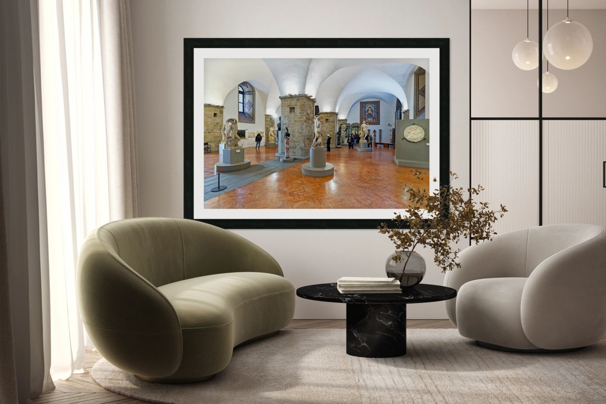 View of classic sculptures at Museo Nazionale del Bargello museu