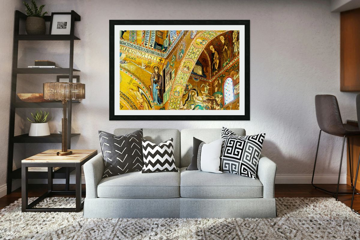 Cappella Palatina in Palermo shows detailed mosaics and ancient 