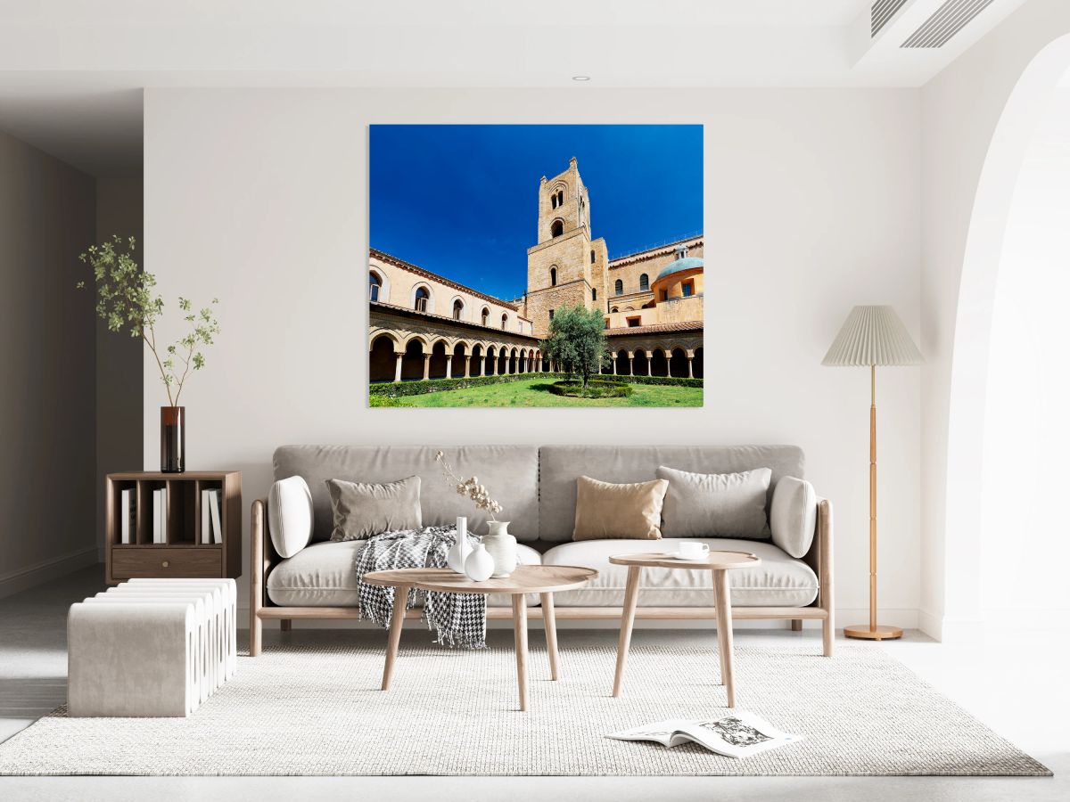 Duomo di Monreale in Palermo Sicily shows historical architectur