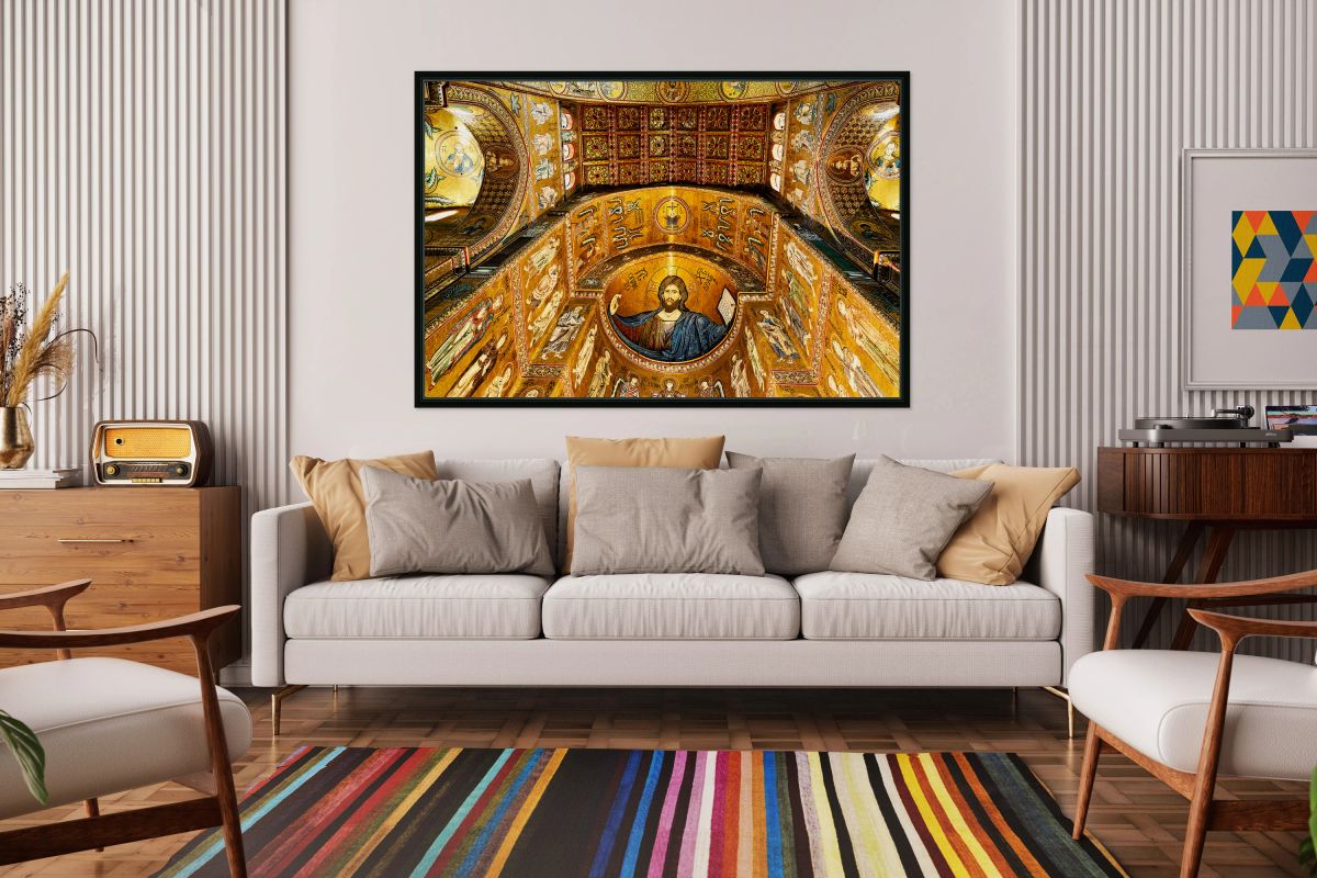 Mosaic details of Duomo di Monreale in Palermo Sicily Italy