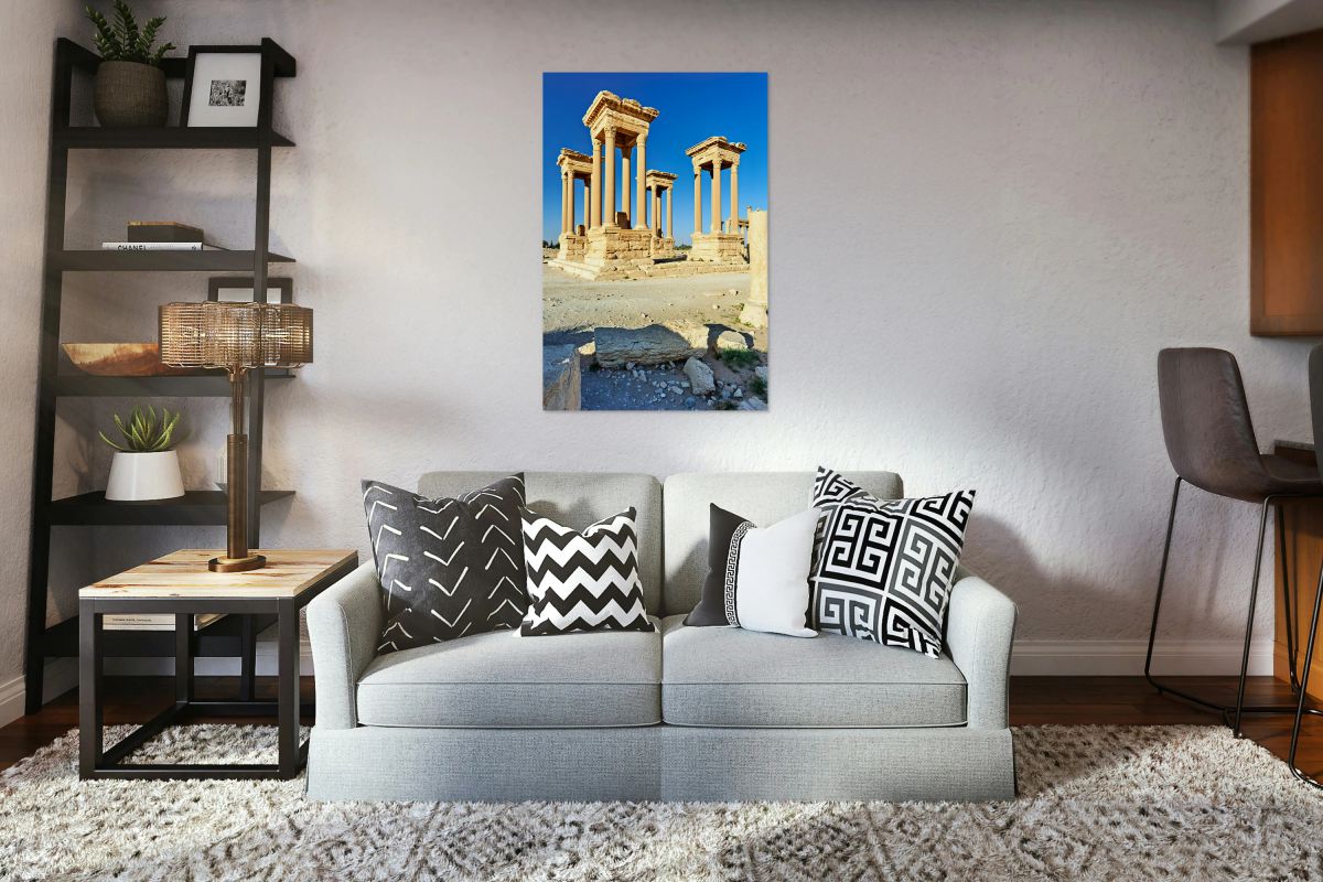 Tetrapylon in Palmyra showing ancient architecture and ruins