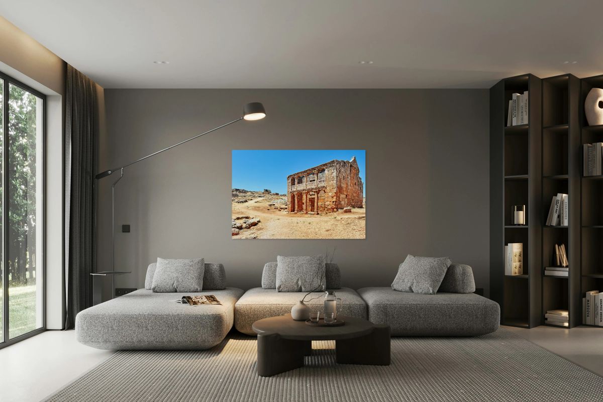 Exploring historic ruins in Serjilla Syria on a clear day