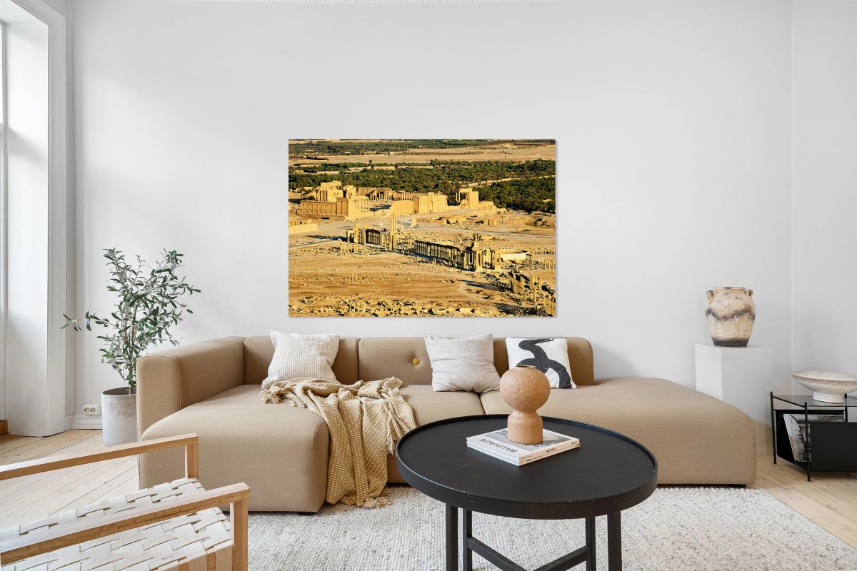 Aerial view of Palmyras archaeological site in Syria