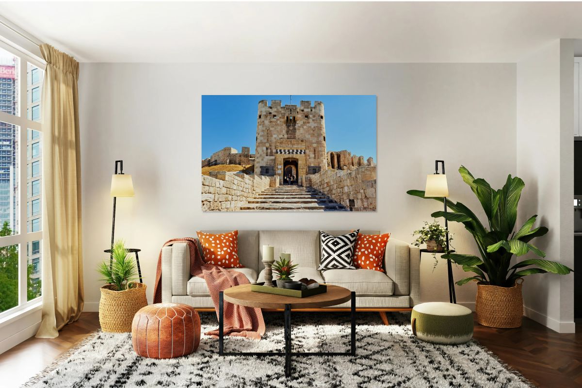 Visiting the citadel in Aleppo Syria on a clear day