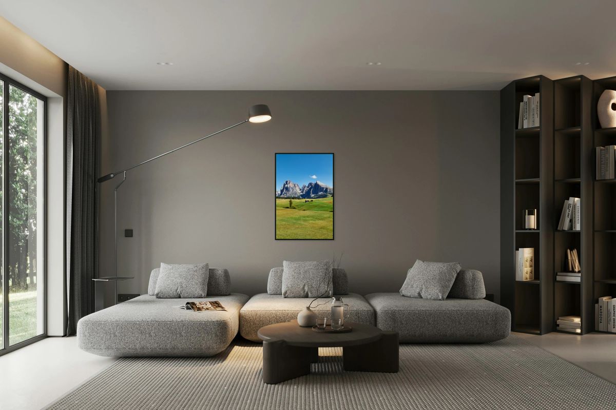 Panorama view of Sassolungo mountain peak in Val Gardena Italy