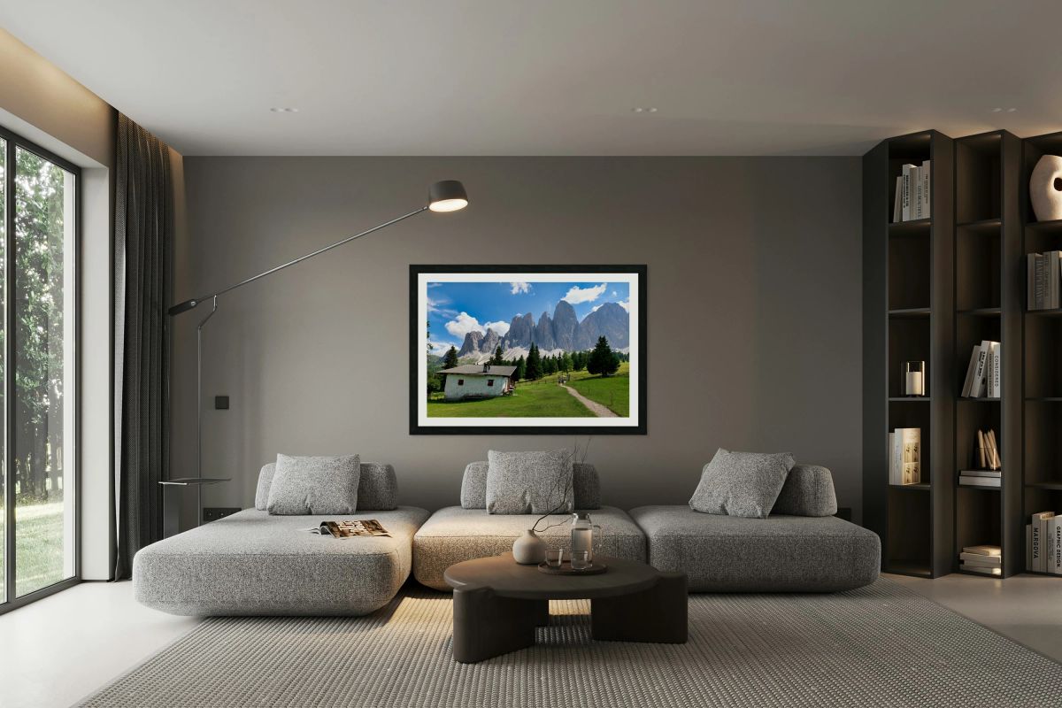 Panorama of Dolomites in Val di Funes South Tyrol Italy