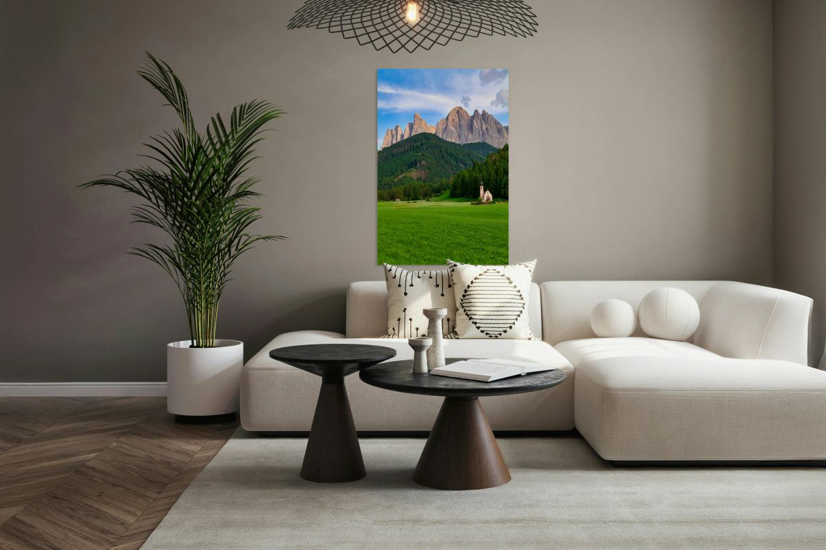 Small church at Val di Funes in South Tyrol Italy