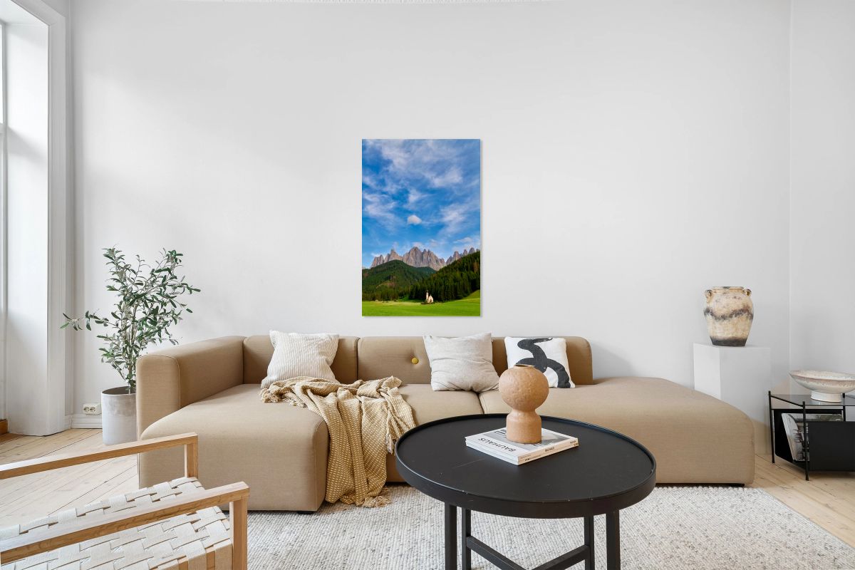 Small church at St. John Ranui in Val di Funes South Tyrol Ita